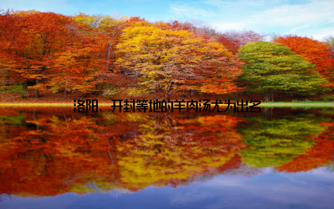 洛阳、开封等地的羊肉汤尤为出名